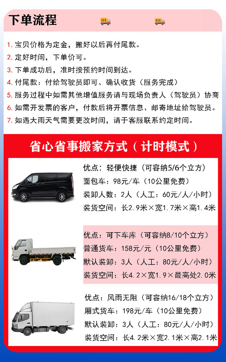 搬家價(jià)格，搬家費(fèi)用